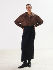 Marle Black Carmella Wrap Skirt