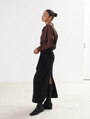 Marle Black Carmella Wrap Skirt