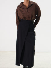 Marle Black Carmella Wrap Skirt