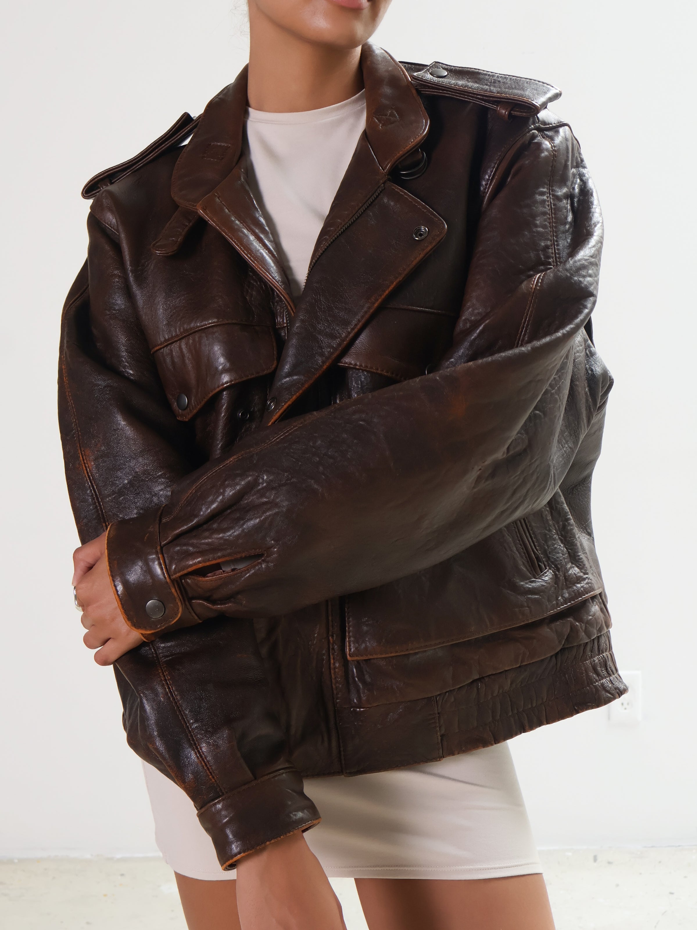 Vintage Brown Bomber Jacket