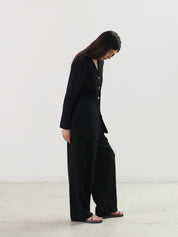 Vintage Black Neiman Marcus Silk Pantsuit