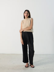 Marle Black Silk Galina Pants