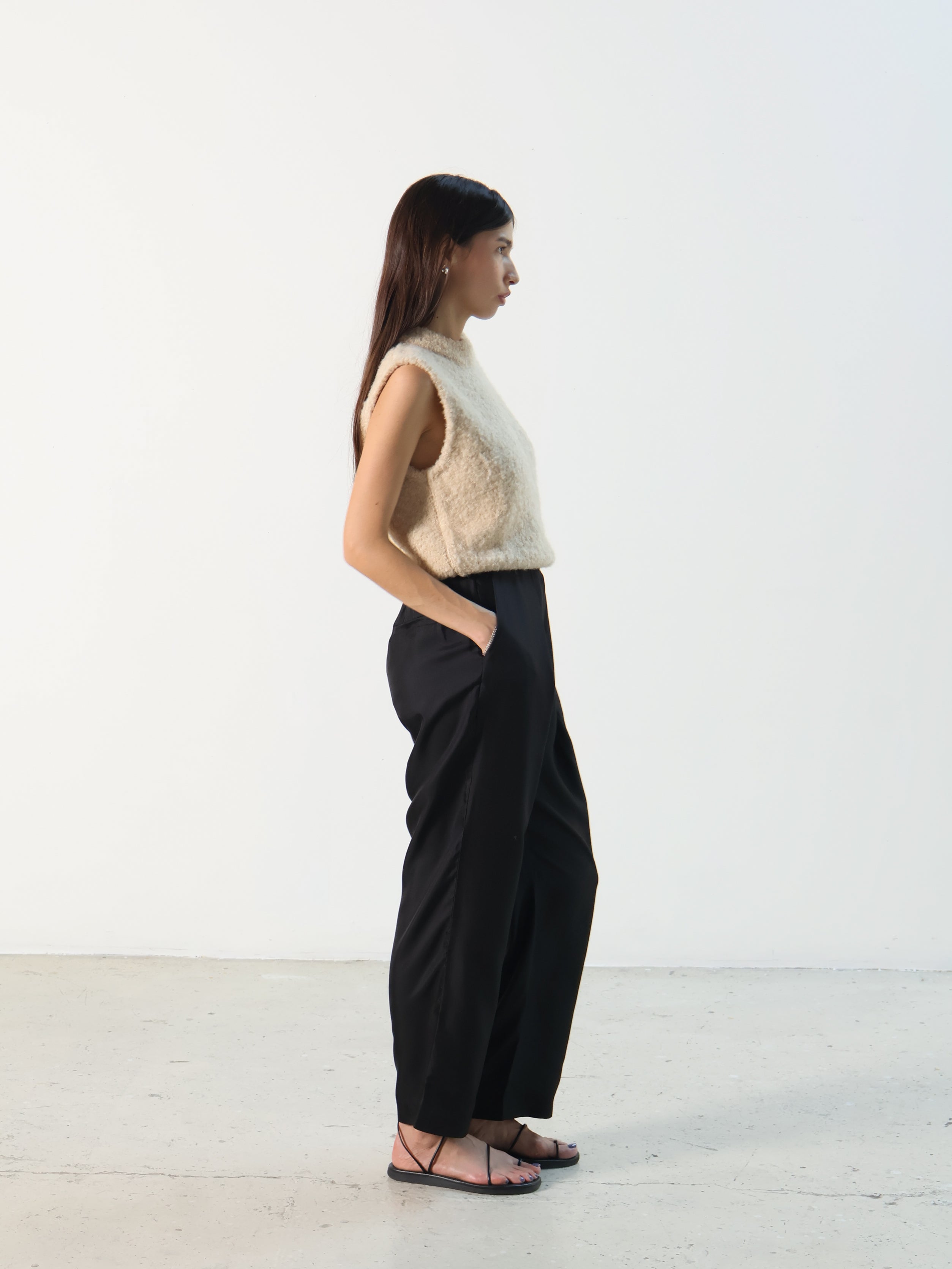 Marle Black Silk Galina Pants