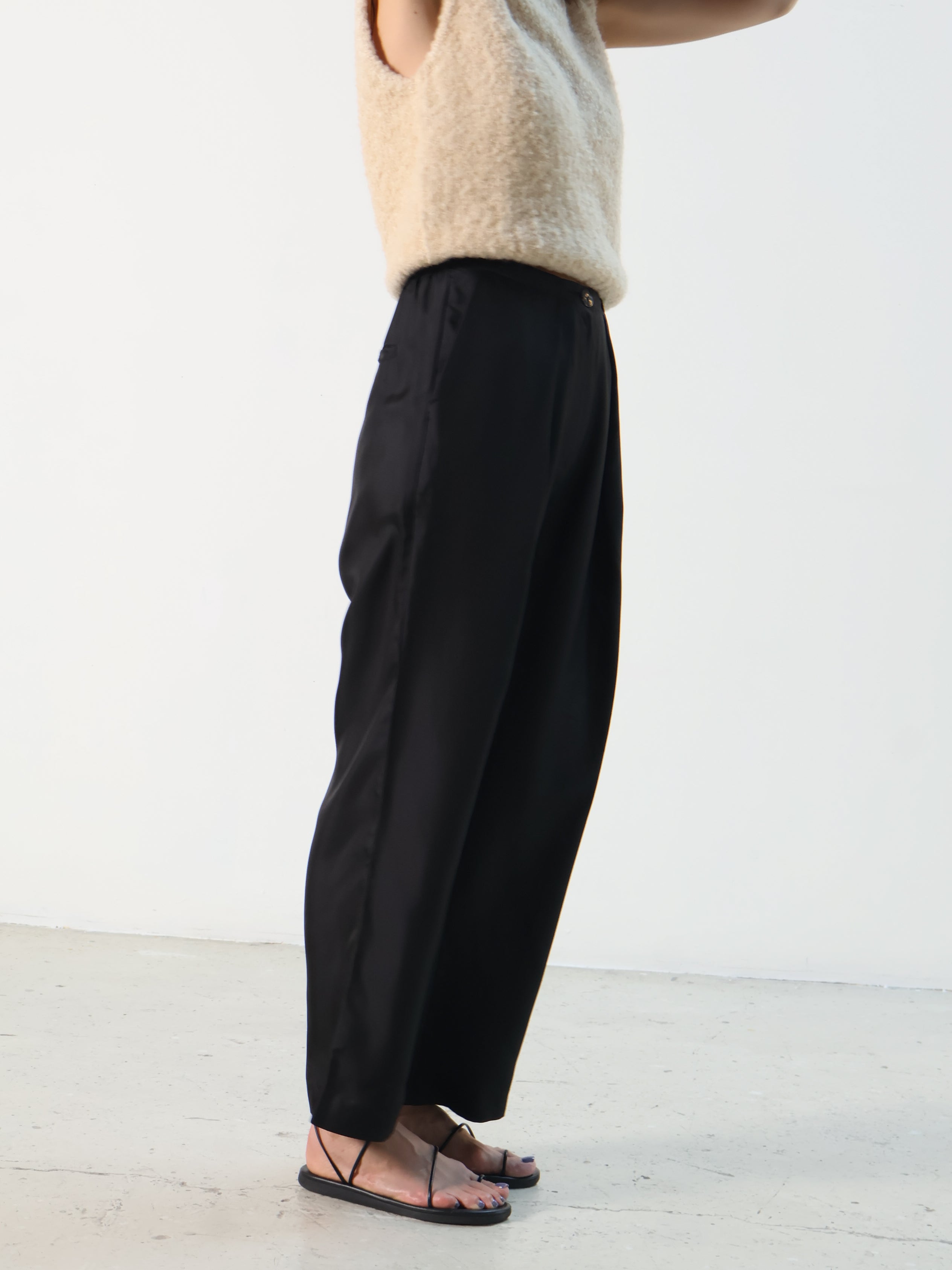 Marle Black Silk Galina Pants