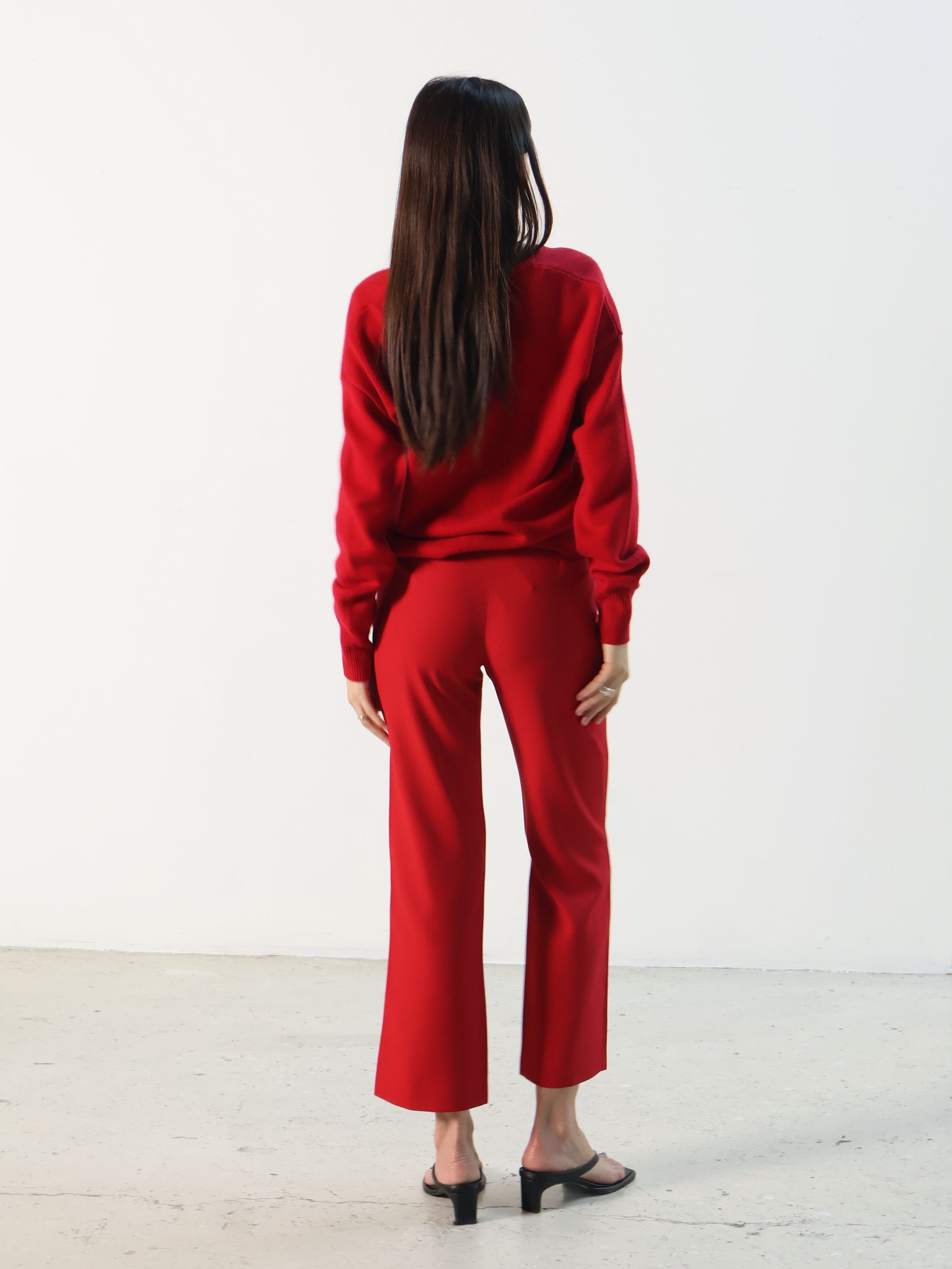 Rue Sophie Rouge Red Cashmere V-Neck Sweater