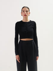 Geel Black Cropped Ollie Cardigan