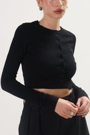 Geel Black Cropped Ollie Cardigan