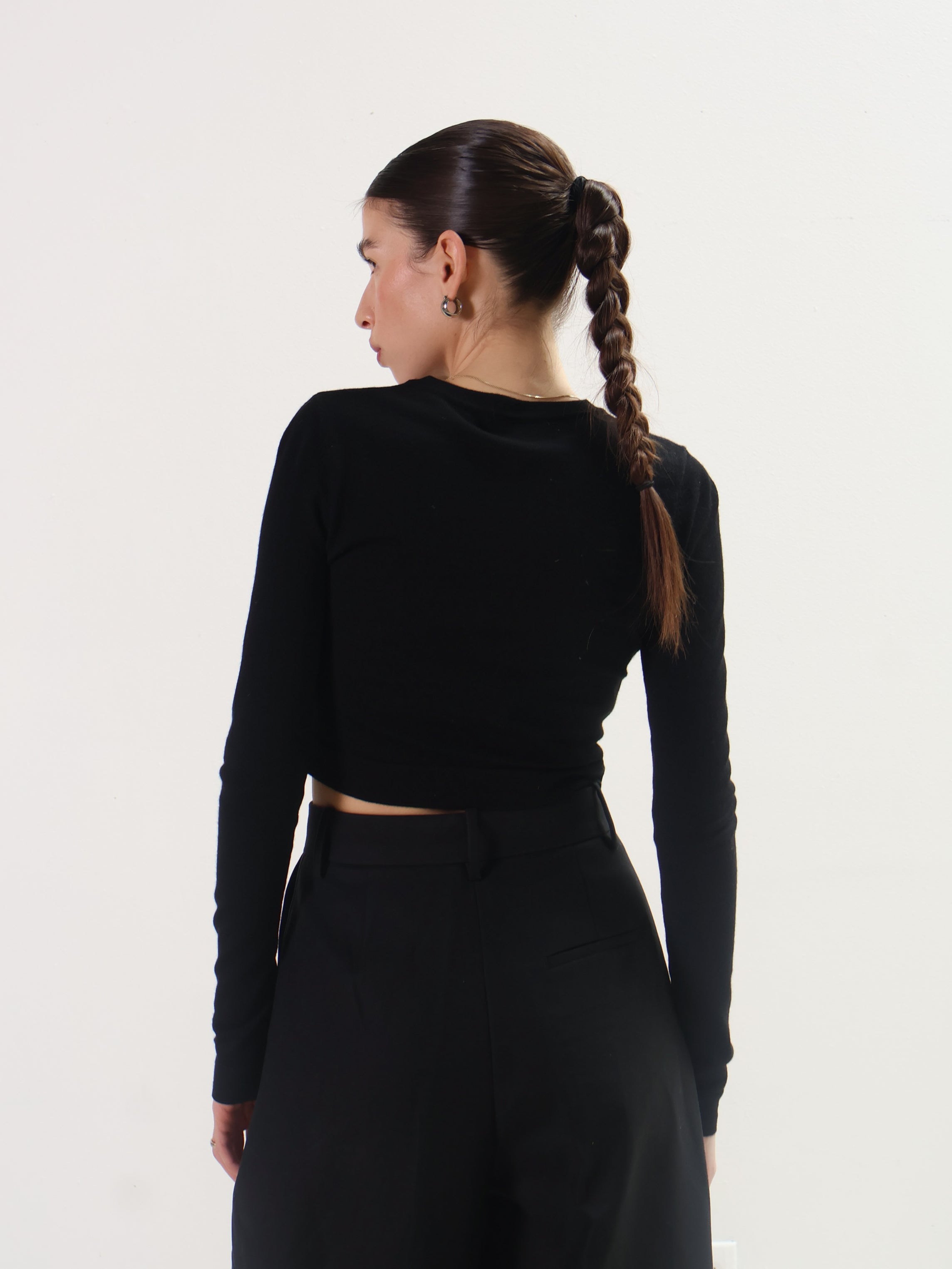 Geel Black Cropped Ollie Cardigan