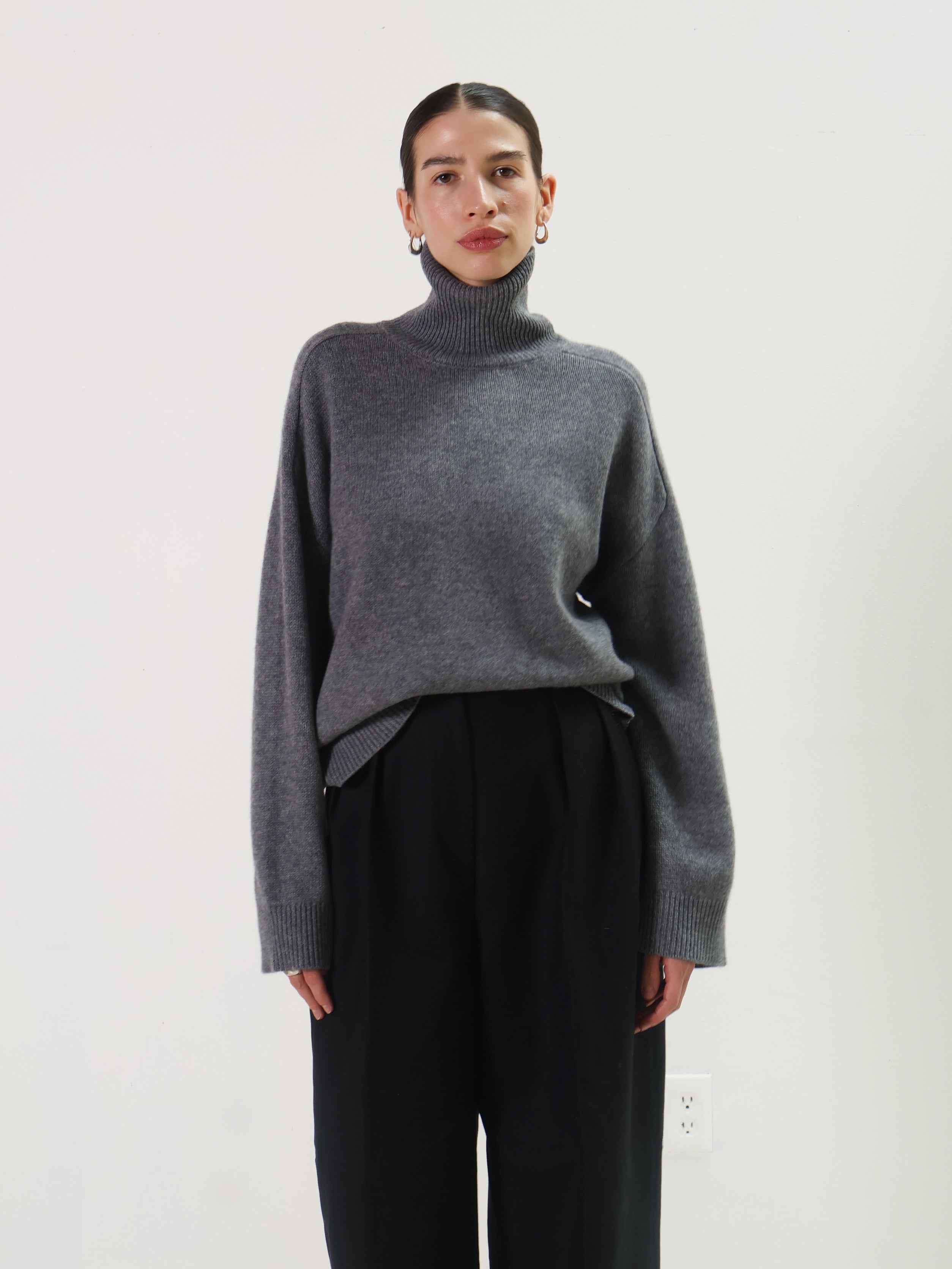 Rue Sophie Heather Grey Adel Turtleneck Sweater