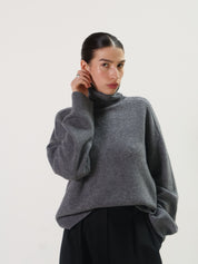 Rue Sophie Heather Grey Adel Turtleneck Sweater