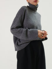 Rue Sophie Heather Grey Adel Turtleneck Sweater