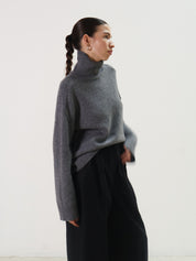 Rue Sophie Heather Grey Adel Turtleneck Sweater