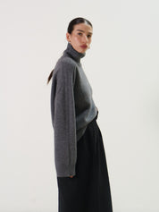 Rue Sophie Heather Grey Adel Turtleneck Sweater