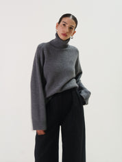 Rue Sophie Heather Grey Adel Turtleneck Sweater