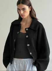 Deiji Studios Black Stud Cardigan