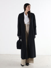 Vintage Cashmere & Wool Gray Long Coat