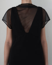 Rue Sophie Black Deep V Melis Dress