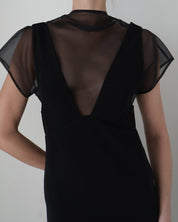 Rue Sophie Black Deep V Melis Dress