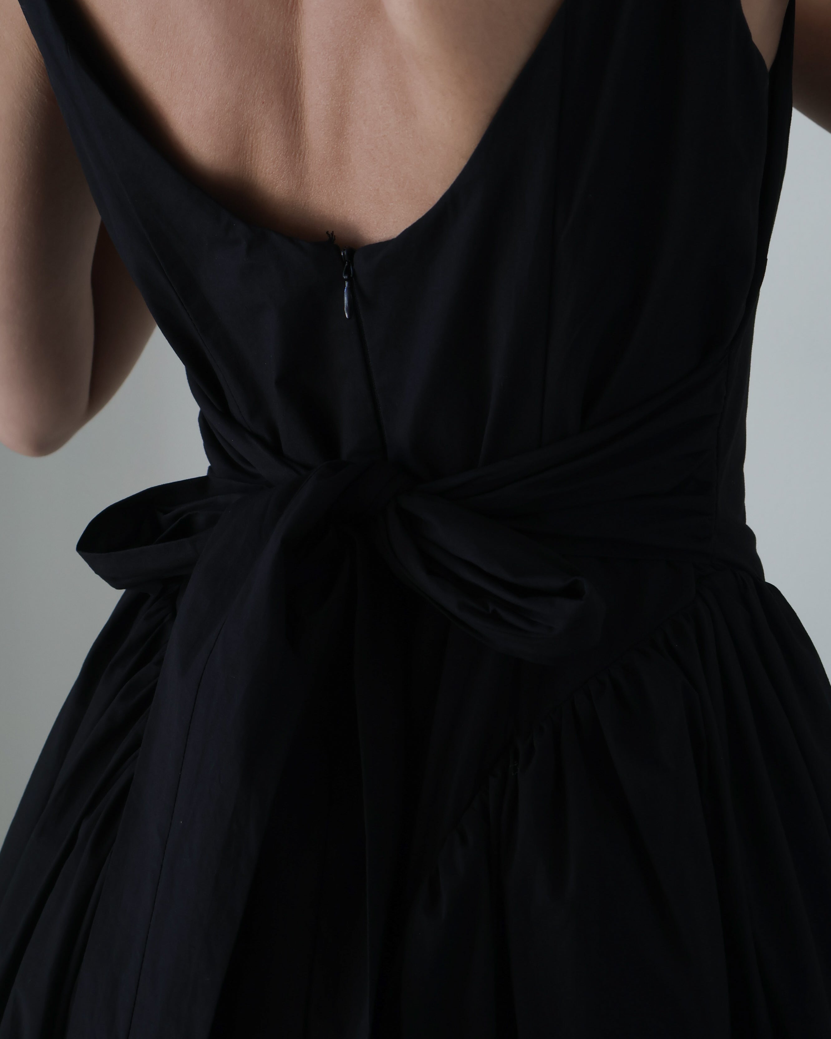 Black Contoured Waist Vinya Dress