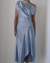 Blue Asymmetric Hem Mairyn Dress