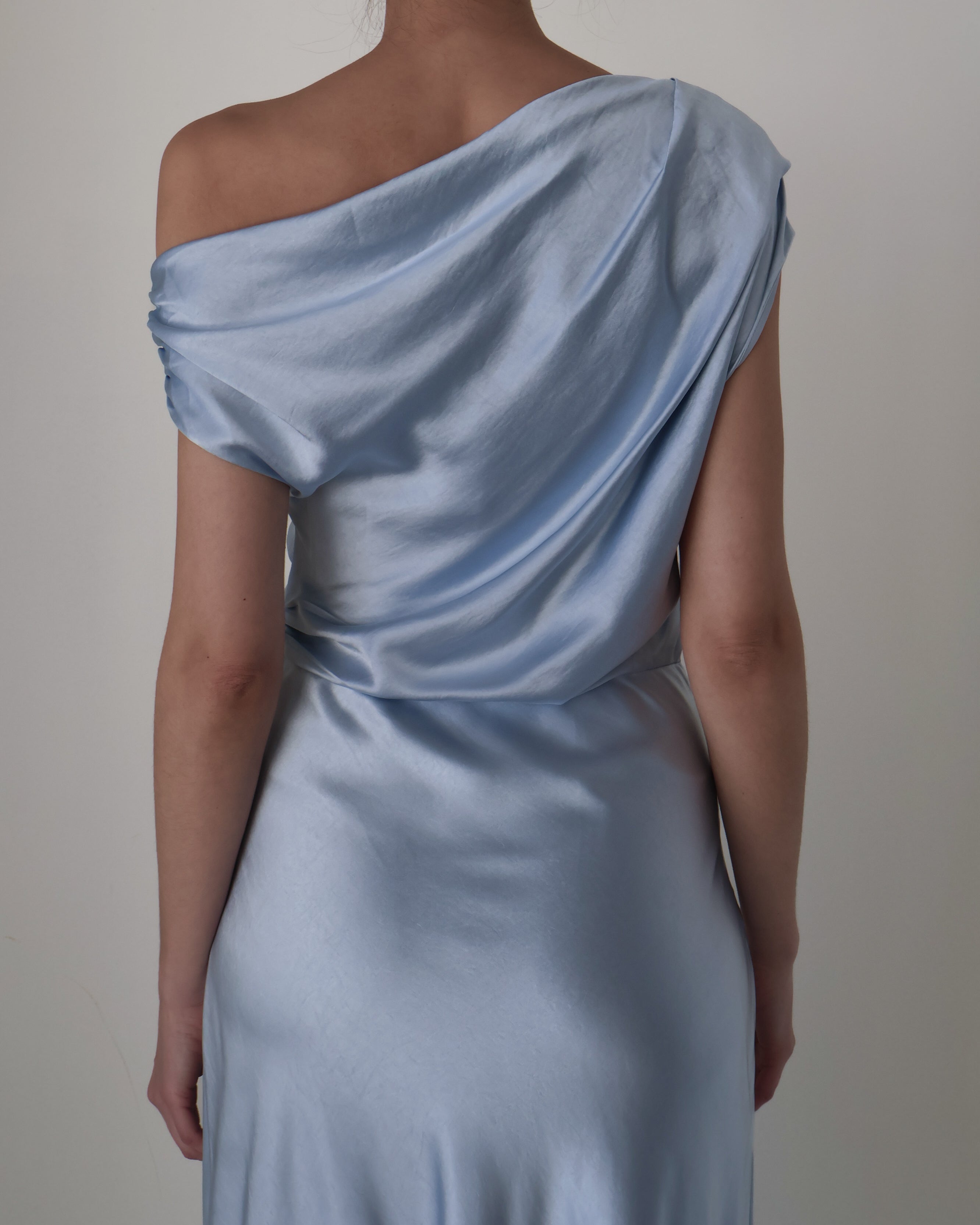 Blue Asymmetric Hem Mairyn Dress