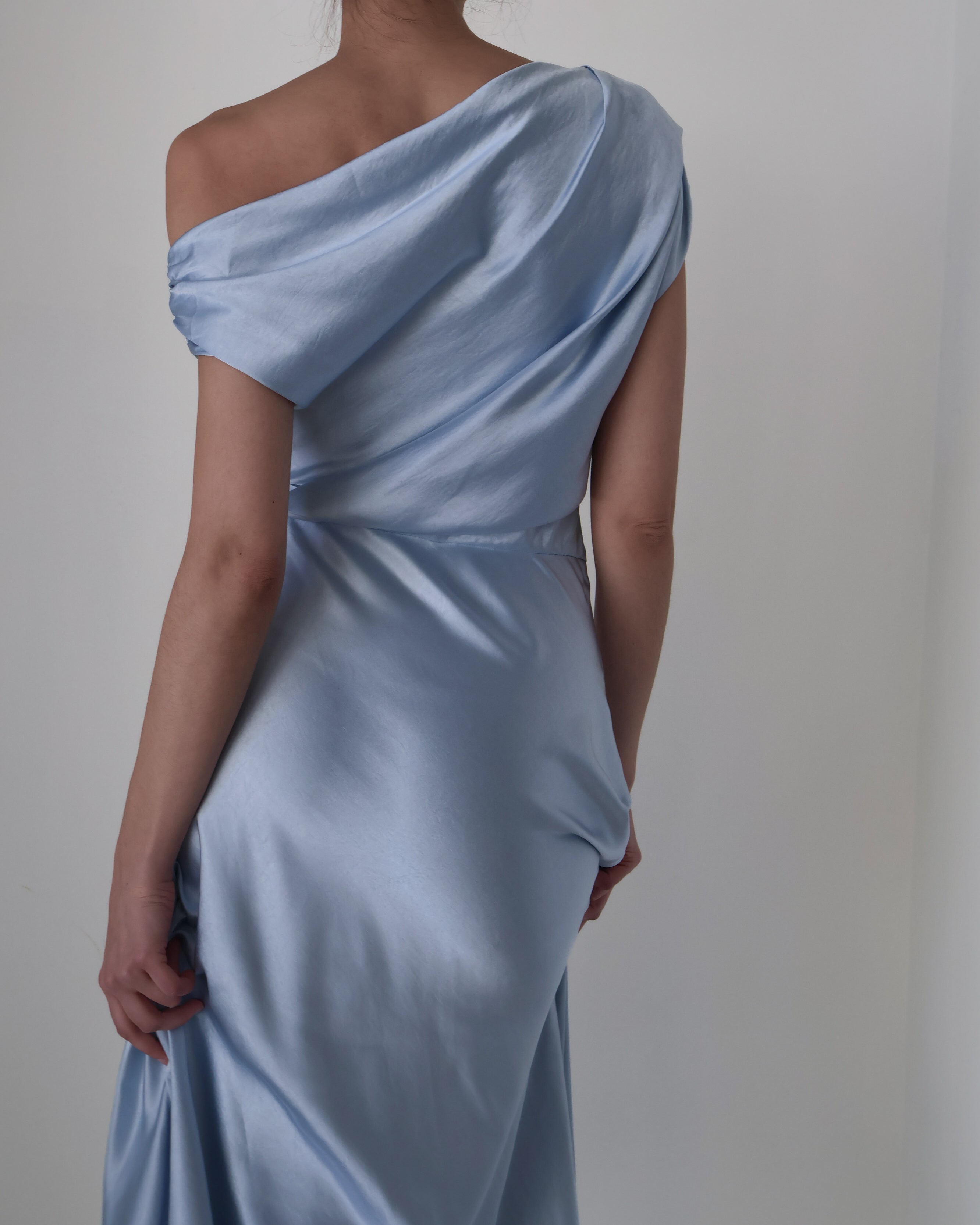 Blue Asymmetric Hem Mairyn Dress