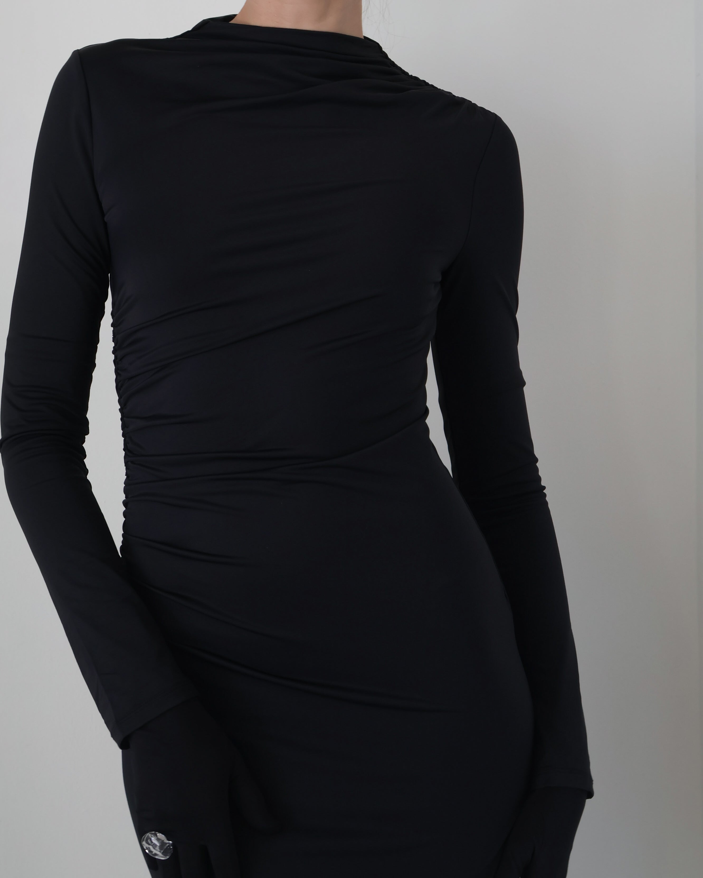 Black Bateau Neck Irina Dress