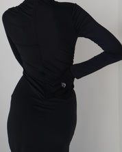 Black Bateau Neck Irina Dress