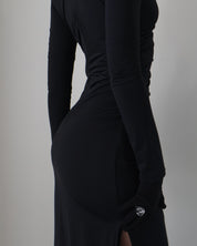 Black Bateau Neck Irina Dress