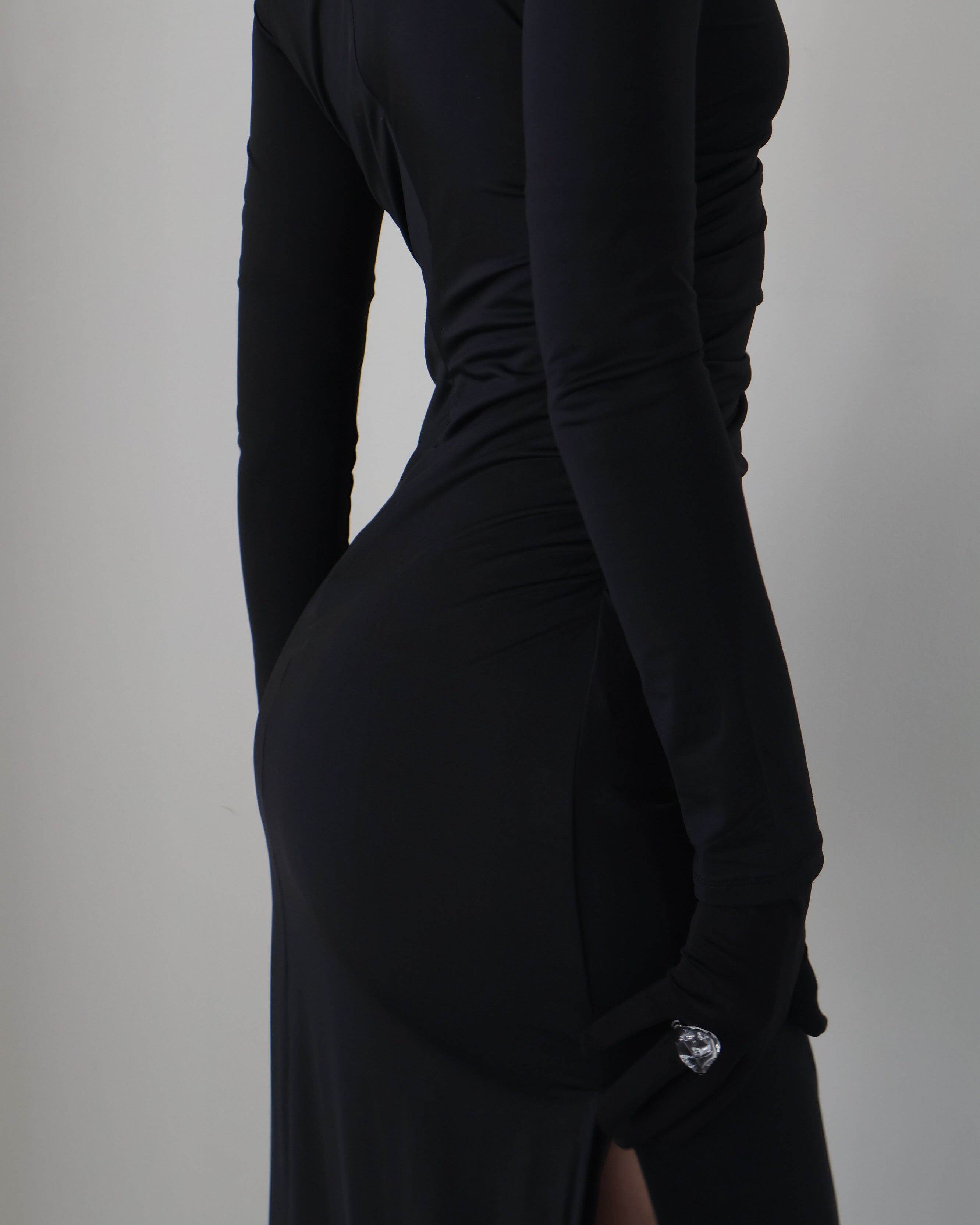 Black Bateau Neck Irina Dress