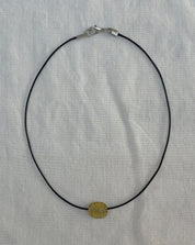 Nuri Studios Tiny Clear Yellow Glass Oval Necklace