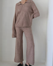 Heather Beige Drawstring Knit Pants