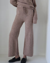 Heather Beige Drawstring Knit Pants