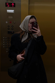 Soft Taupe Merino Wool Triangle Head Scarf