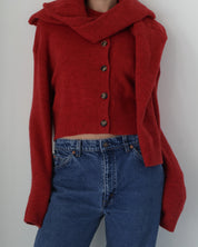 Red Cropped Enzo Cardigan