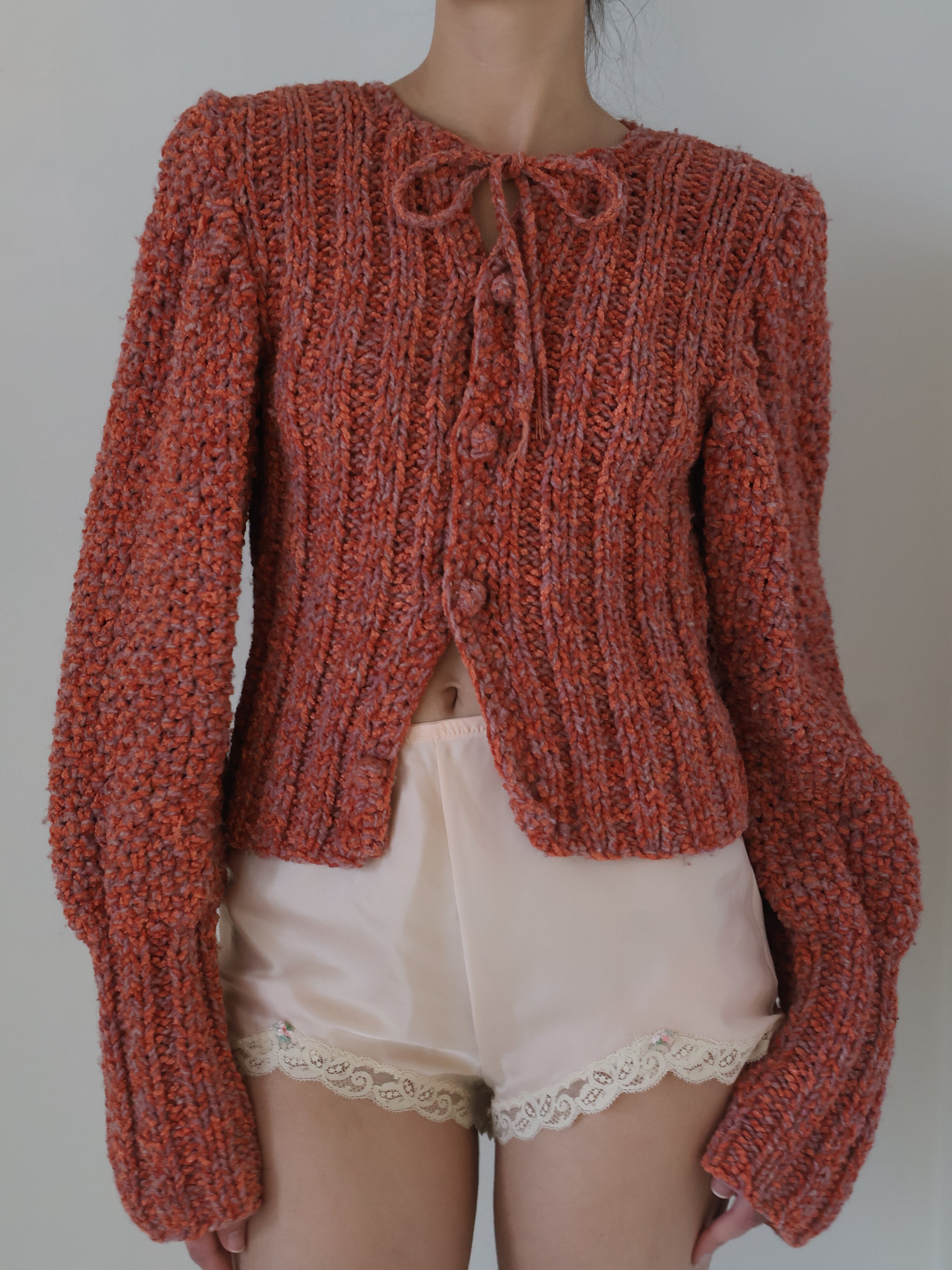 Vintage Crochet Mutton Cardigan