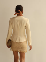 Vintage Krizia Cream Sculpted Blazer Top (as-is)