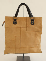 Vintage Tan Suede Patchwork Tote