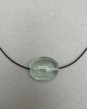 Nuri Studios Clear Glass Oval Necklace