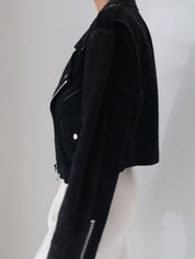Vintage Black Suede Moto Jacket