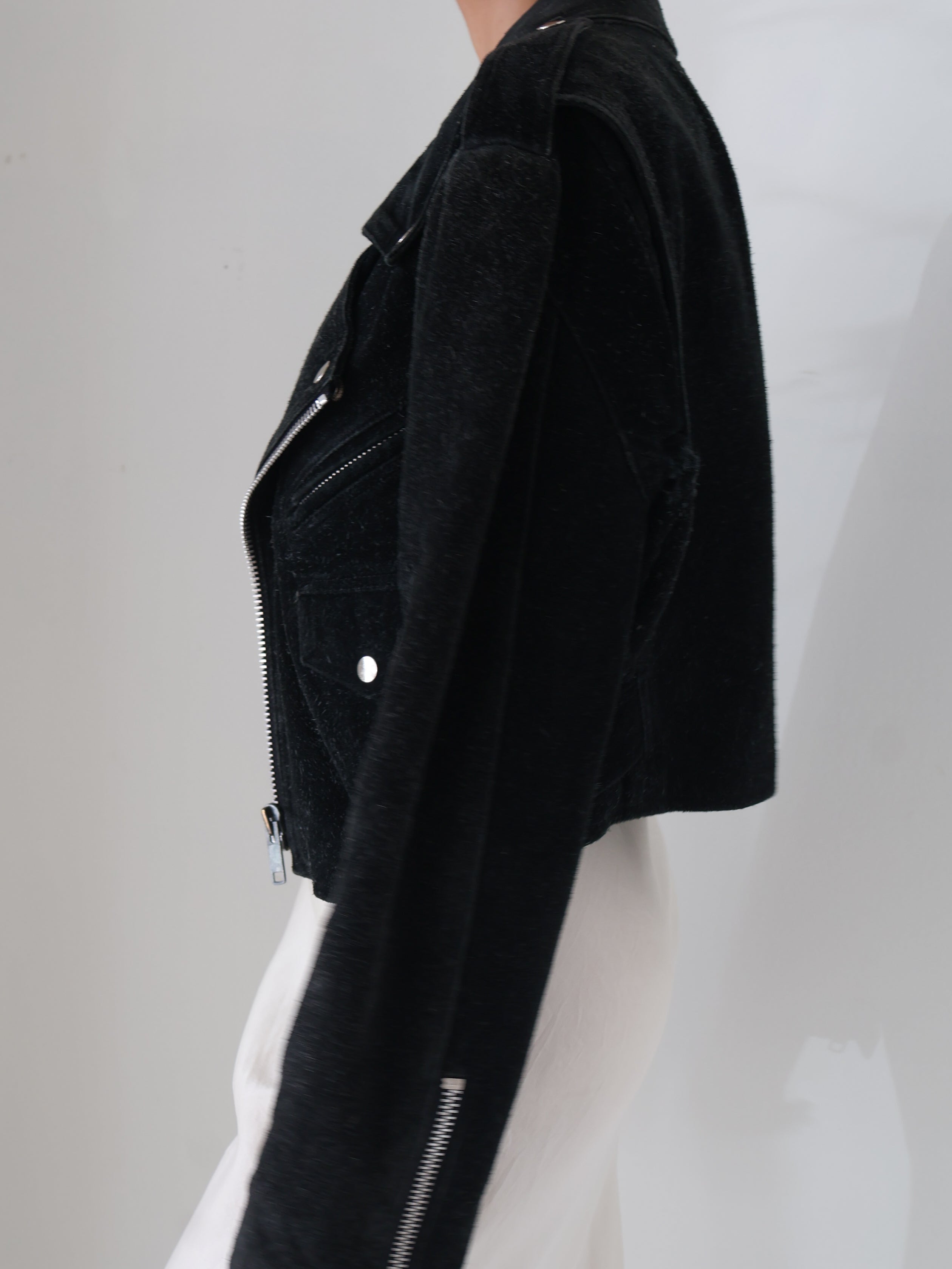 Vintage Black Suede Moto Jacket