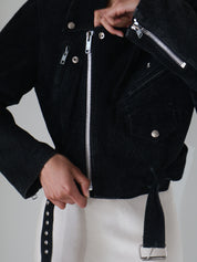 Vintage Black Suede Moto Jacket