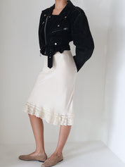 Vintage Black Suede Moto Jacket