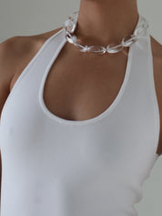 Mussels and Muscles Pebbles Necklace - Rock Crystal