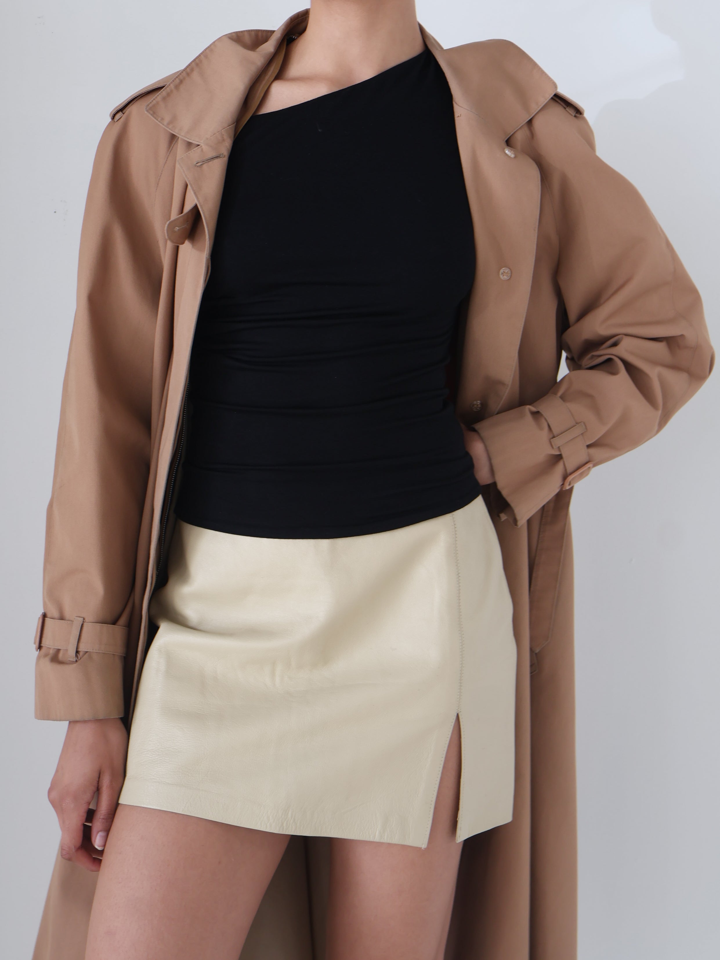 Vintage Caramel Belted Trench