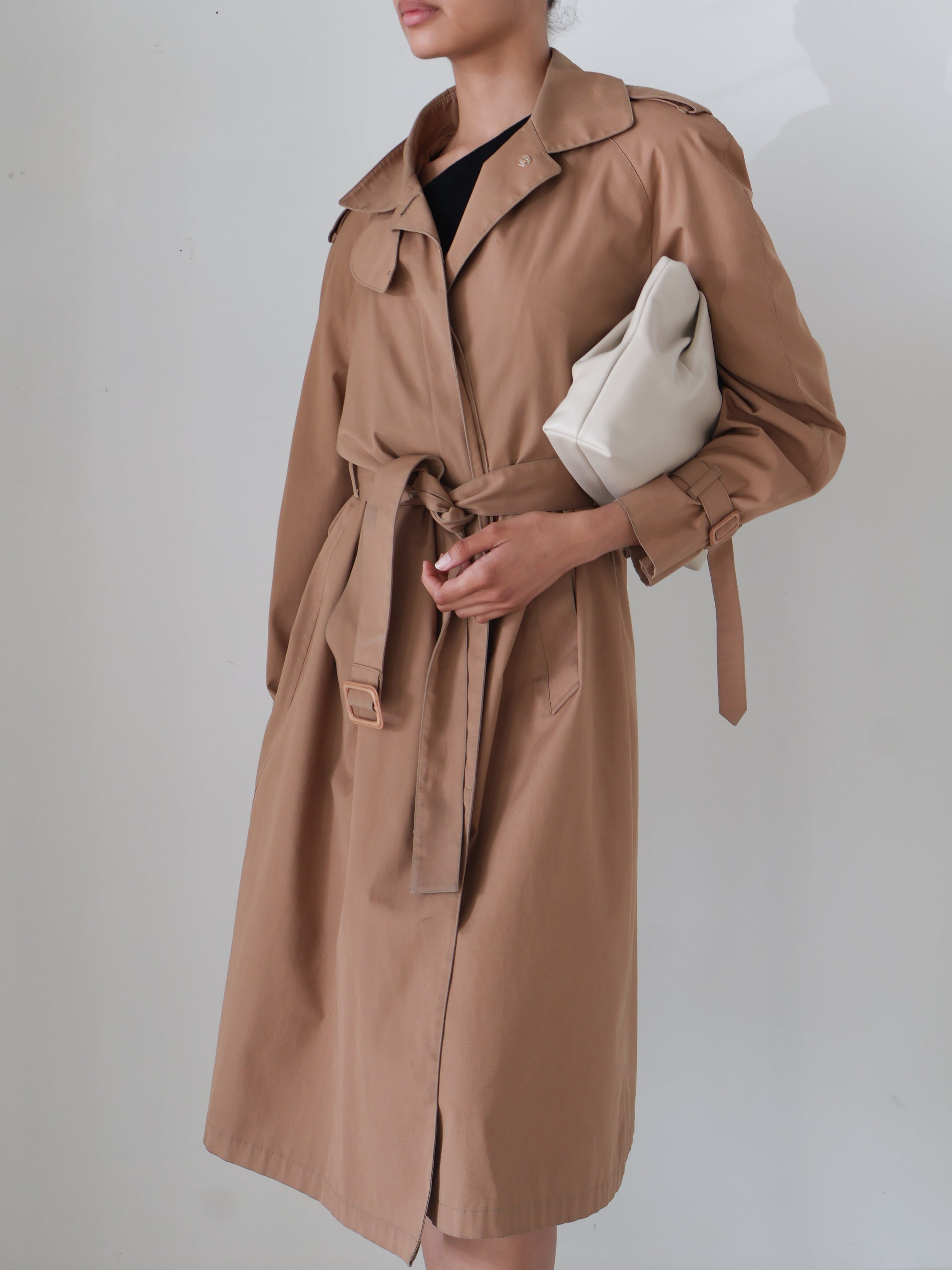 Vintage Caramel Belted Trench