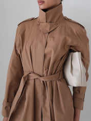 Vintage Caramel Belted Trench
