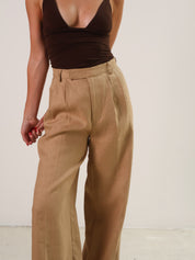 Khaki Wide Leg Milani Pants