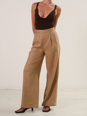 Khaki Wide Leg Milani Pants