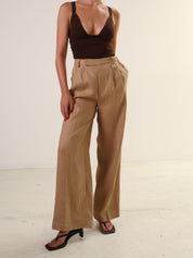 Khaki Wide Leg Milani Pants